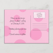 Roze Zwart Wit Polka Dot Save the Date Briefkaart (Achterkant)