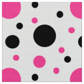 Roze Zwart Wit Polka Dots Stof (Close Up)