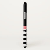 Roze zwart-wit pols-monogram Case-Mate iPhone case (Achterkant / rechts)