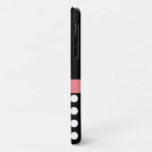 Roze zwart-wit pols-monogram Case-Mate iPhone case (Achterkant/links)