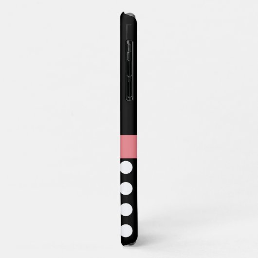 Roze zwart-wit pols-monogram Case-Mate iPhone case (Achterkant/links)