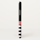 Roze zwart-wit pols-monogram Case-Mate iPhone case (Achterkant / rechts)