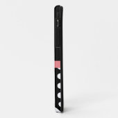 Roze zwart-wit pols-monogram Case-Mate iPhone case (Achterkant/links)