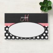 Roze zwart-wit pols-monogram post-it® notes (Kantoor)