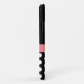 Roze Zwart Wit Stippen Monogram Case-Mate iPhone Case (Achterkant/rechts)