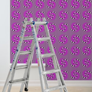 Roze Zwart Wit Strepen Swirls Peel Stick Behang