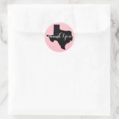 Roze Zwart-wit Texas Bruiloft Dank u Ronde Sticker (Tas)