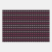 Roze zwart-wit Tiny Hearts Valentijnsdag Inpakpapier Vel (Voorkant 3)