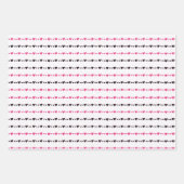 Roze zwart-wit Tiny Hearts Valentijnsdag Inpakpapier Vel (Voorkant 2)