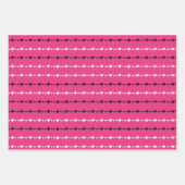 Roze zwart-wit Tiny Hearts Valentijnsdag Inpakpapier Vel (Voorkant)