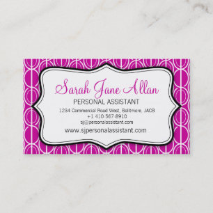 Roze, zwart-wit visitekaartje