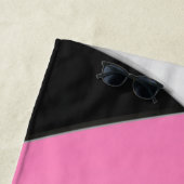 Roze Zwart Wit Volleybal Meisjes Sport Custom Strandlaken (In situ)