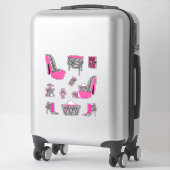 Roze Zwart & Wit Zebra Print Vrouwen Decals Dier Sticker (Koffer)