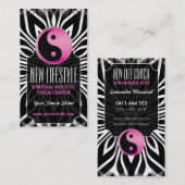 Roze zwart-witbalans Visitekaartje met lak (Voorkant / Achterkant)