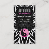 Roze zwart-witbalans Visitekaartje met lak (Achterkant)