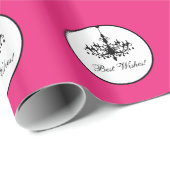 Roze zwart-withandelaardewerkpapier cadeaupapier (Rol Hoek)