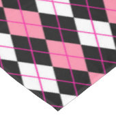 Roze Zwart Witte Argyle Diamant Ontwerp Tafelkleed (Gekanteld)