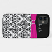 Roze, zwart, witte Damask iPhone 5 Hoesje (Achterkant (horizontaal))