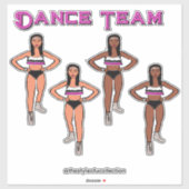 Roze zwart witte dansers sticker (Vel)