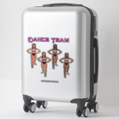 Roze zwart witte dansers sticker (Koffer)