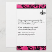 Roze, zwart, witte kroonluchter, rollen briefpapie briefpapier (Voorkant / Achterkant)