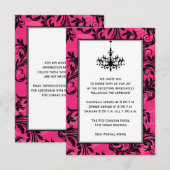 Roze Zwart Witte Kroonluchter Rollen Trouwkaart Bi Kaart (Voorkant / Achterkant)