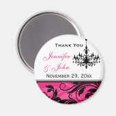 Roze Zwart Witte Kroonluchter Trouw Favoriet Magne Magneet (Voorkant / Achterkant)