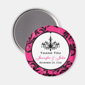 Roze Zwart Witte Kroonluchter Trouw Favoriet Magne Magneet (Voorkant / Achterkant)