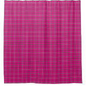Roze Zwart Witte Plaid Douchegordijn (Voorkant)