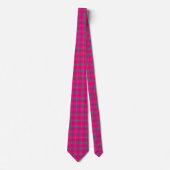 Roze Zwart Witte Plaid Felgekleurde Herenstropdas Stropdas (Voorkant)