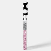 Roze zwart-witte polaire dot monogram Case-Mate iPhone case (Achterkant / Rechts)