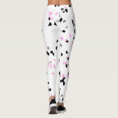Roze Zwart Witte Vlekken Schattige Leggings (Achterkant)