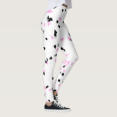 Roze Zwart Witte Vlekken Schattige Leggings (Rechts)