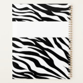 Roze Zwart Witte Zebra Dier Trendy Monogram Planner (Achterkant)
