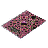 Roze Zwart Yin Yang Peacock Mandala Custom Notitieboek (Linkerzijde)