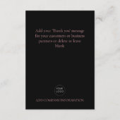 Roze Zwart Zakelijk Logo Script Dank u Informatiekaartje (Achterkant)