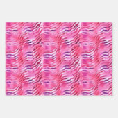 Roze Zwart Zebra Dierenprint Inpakpapier Vel (Voorkant 2)