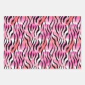 Roze Zwart Zebra Dierenprint Inpakpapier Vel (Voorkant)