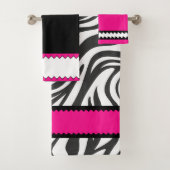 Roze, Zwart & Zebra print Handdoek Set (Insitu)