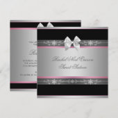 Roze Zwart Zilver Elegant Sweet Sixteen Kaart (Voorkant / Achterkant)