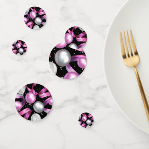 Roze Zwart Zilver Glitter Verjaardagsfeestje Confetti