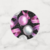 Roze Zwart Zilveren Glitter Verjaardagsfeest Confetti (Kleine voorkant)