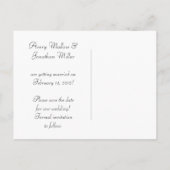 Roze Zwart  Zilveren Wervelingen Save The Date Aankondigingskaart (Achterkant)