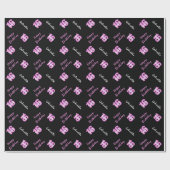 Roze zwart zoet 16 gepersonaliseerd pakpapier (Vlak)