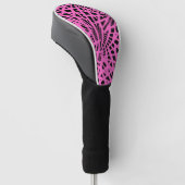 roze zwartanista bloem golfheadcover (Schuin)