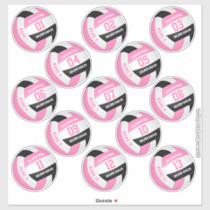 roze zwarte 13 douanespelers volleyball sticker