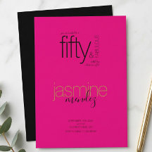 Roze & Zwarte 50 & Fabulous Gouden accent Verjaard