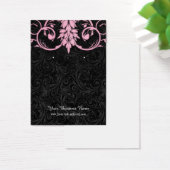 Roze zwarte aangepaste oormeringskaart visitekaartjes (Bureau)