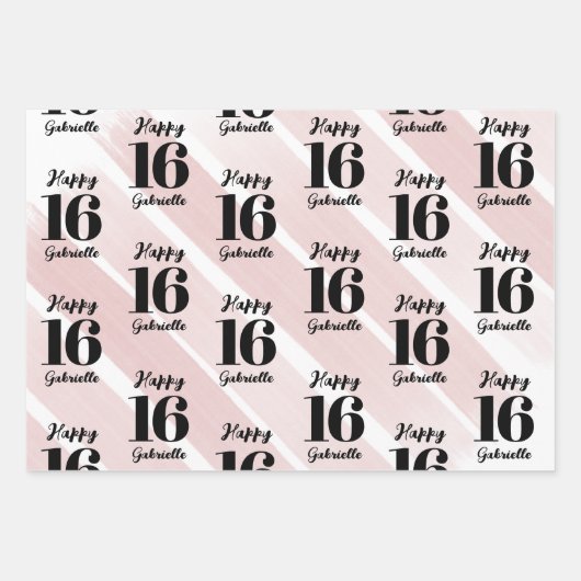 Roze zwarte aangepaste pagina inpakpapier vel (Voorkant)