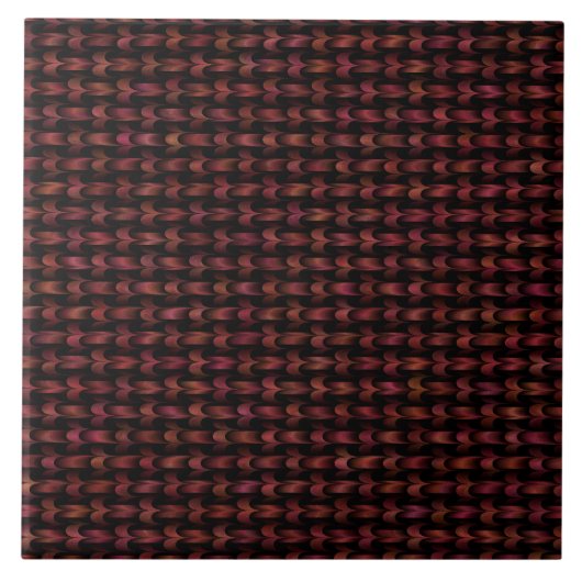 Roze Zwarte Abstracte Weefpatroon Tegeltje (Voorkant)
